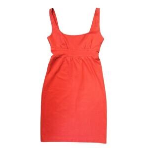 Diane Von Furstenberg Sleeveless Stretch Orange Midi Dress Size 4